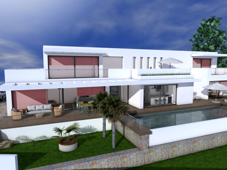 Luxury 3 bedroom and 3 bathroom Villa to be constructed. 10 Minutes walk to Moraira and the Coast