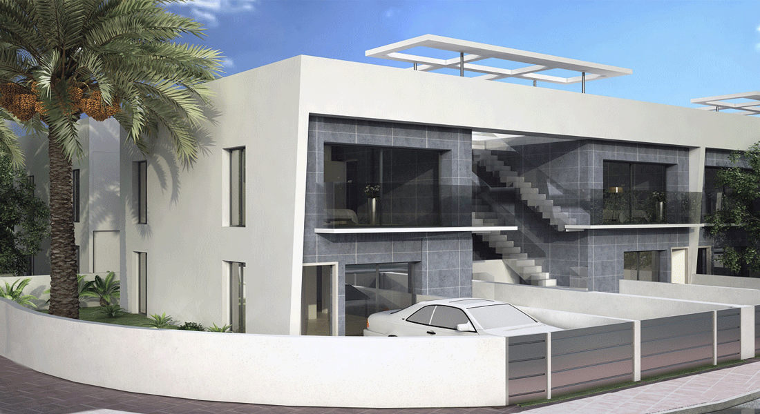 New Build in Stunning new build apartments with prices starting at just 125,000 € for the ground floor model and 135,000 € for the top floor model which offers a large 75 m2 solarium. 