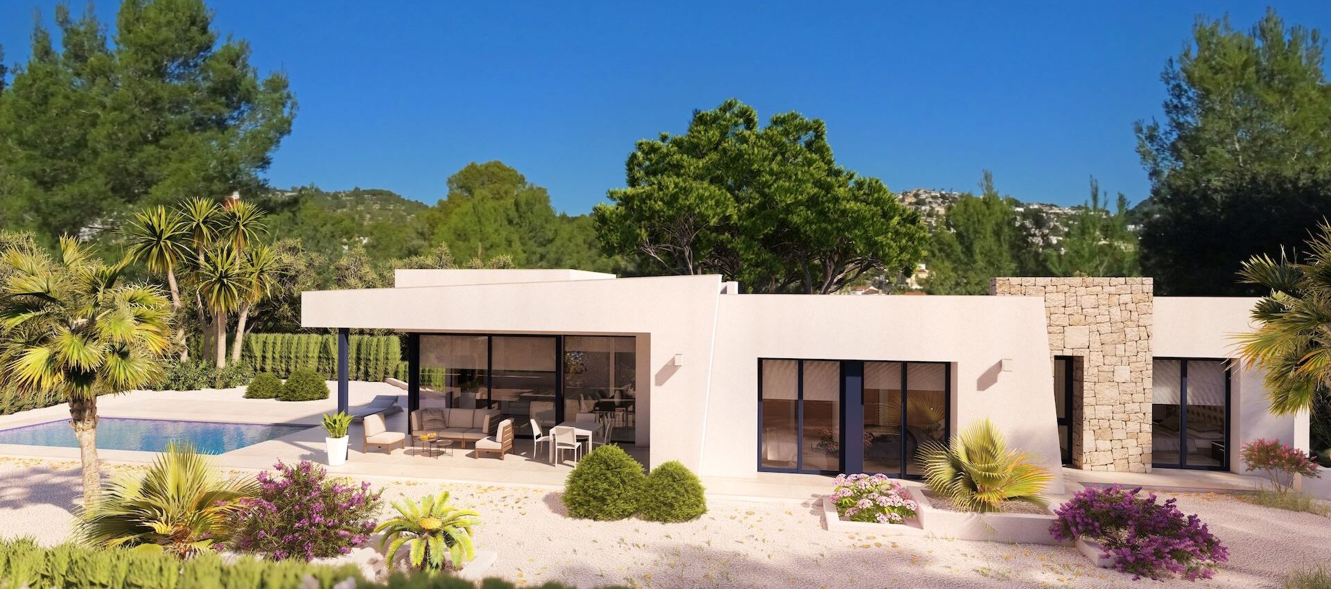 New modern 3 bedroom 2 bathroom villa in Benissa Close to Moraira