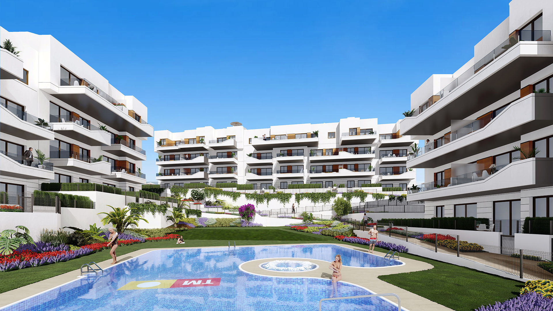 Apartment in Beach apartments in Villamartin with 2 or 3 bedrooms and community pools and large common areas 