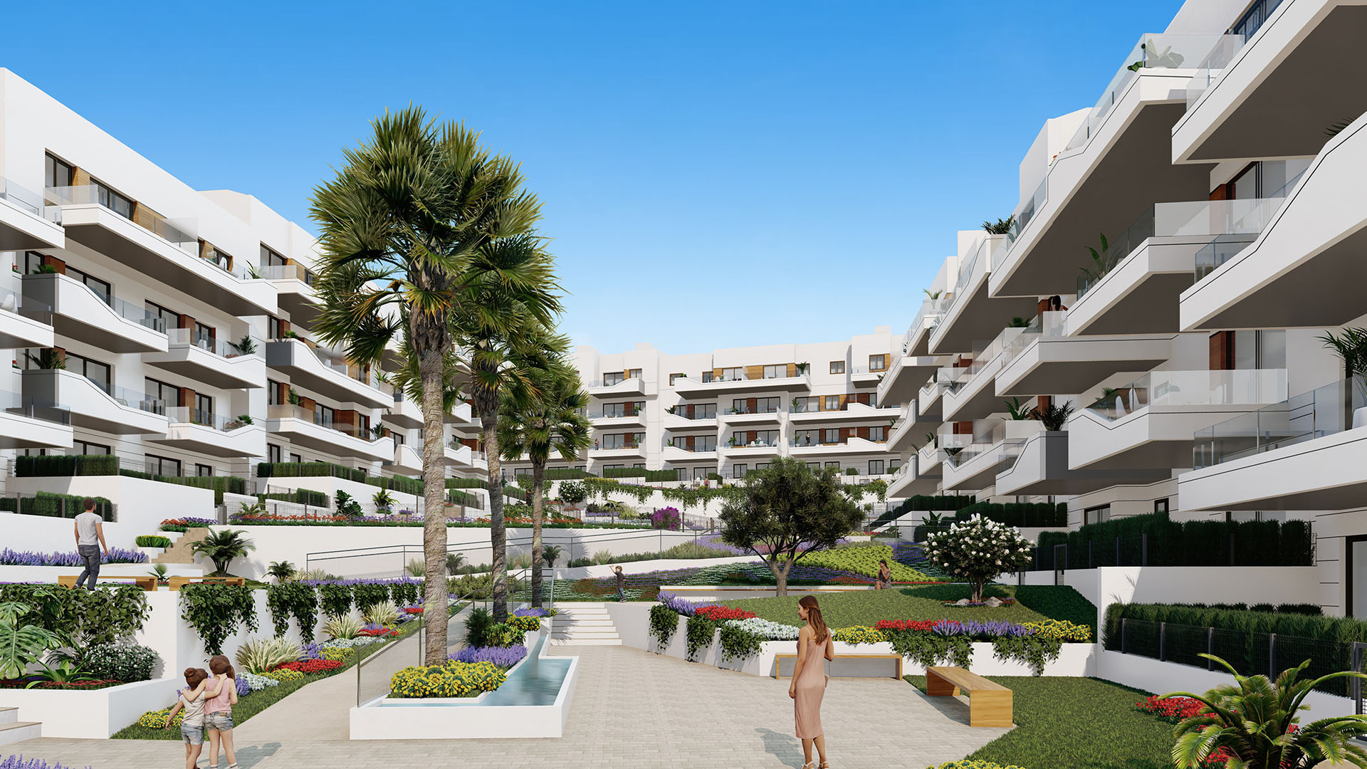 Apartment in Beach apartments in Villamartin with 2 or 3 bedrooms and community pools and large common areas 